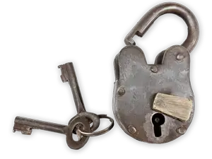 Old metal lock symbolizing private and secure ED treatment at The Apex Lounge