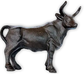 Bronze bull figurine symbolizing masculine strength and performance recovery